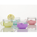 Heat resistant/borosilicate glass tumbler,glass tea cup with PP Plastic holder.